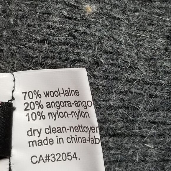 Carolina Amato Infinity Scarf Gray Wool Angora Blend Colorful Covered Buttons - Picture 3 of 4